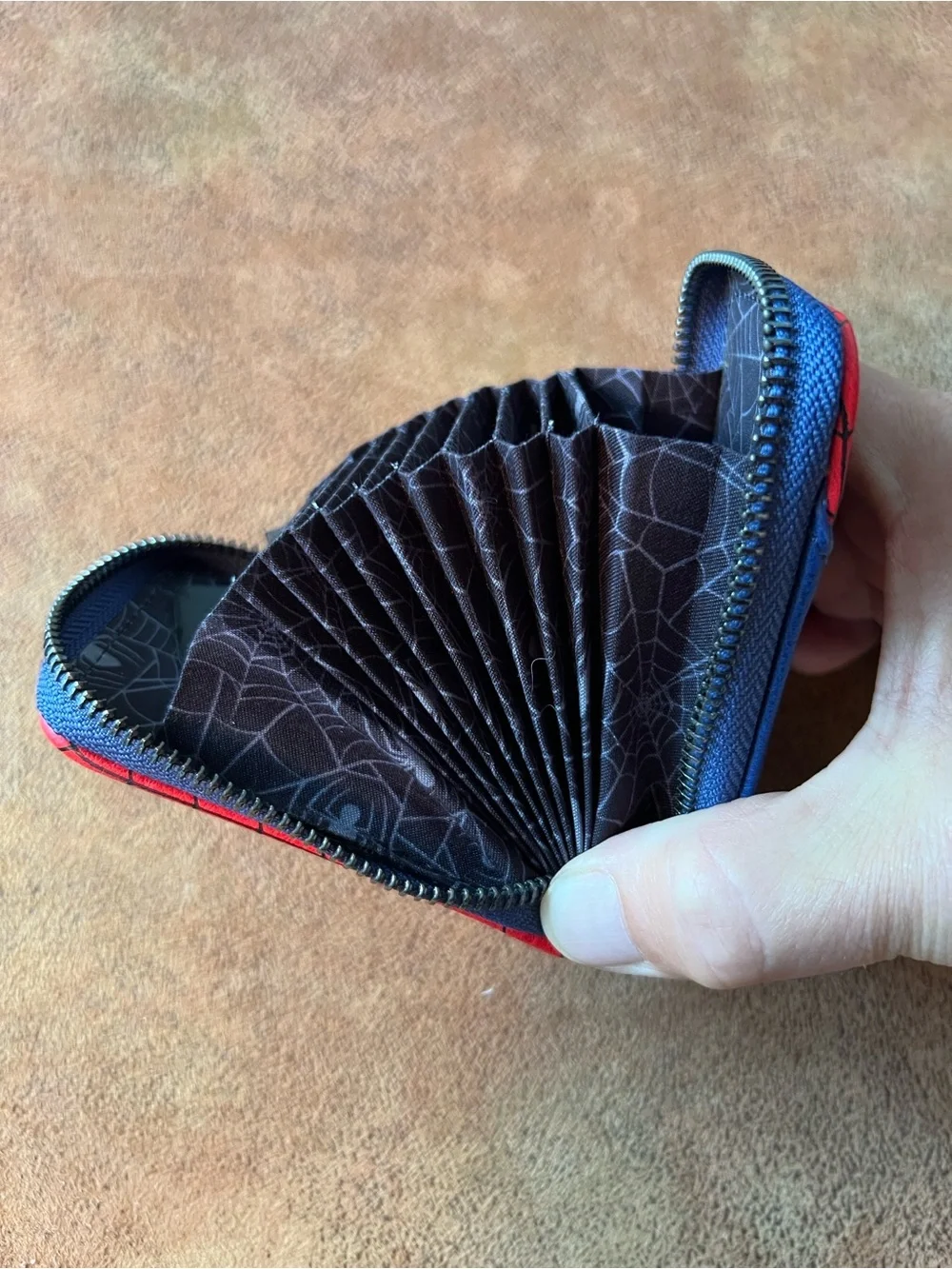 Loungefly SpiderMan Web Red and Blue Zip Card Holder